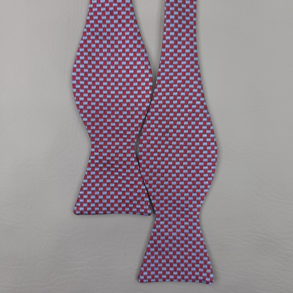 Brooks Brothers Bow Tie Mens One Size Red Blue Check‎ 346 Silk USA Woven Plaid